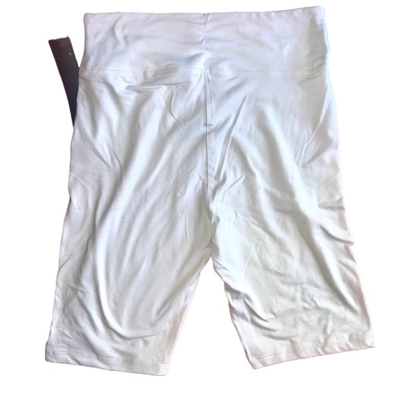 High Waist Thick White Biker Shorts - Picture 7 of 7